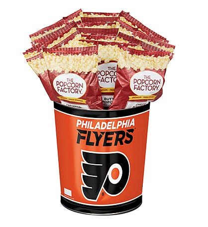 Philadelphia Flyers Popcorn Tin with 15 Bags of Popcorn